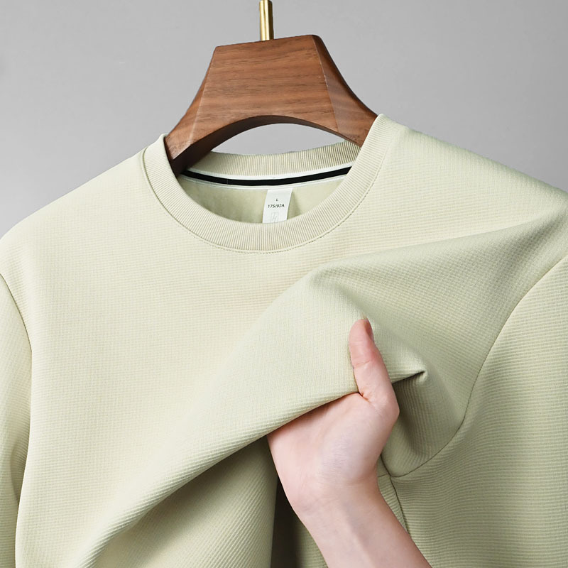 415G兔绒高端柔感亲肤复合加绒锁温保暖男士长袖圆领纯色休闲卫衣