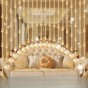 Crystal Gourd Bead Curtain Door Curtain Living Room Partition Curtain Hanging Curtain Entrance Aisle New Pendant Punch-Free Beaded Curtain