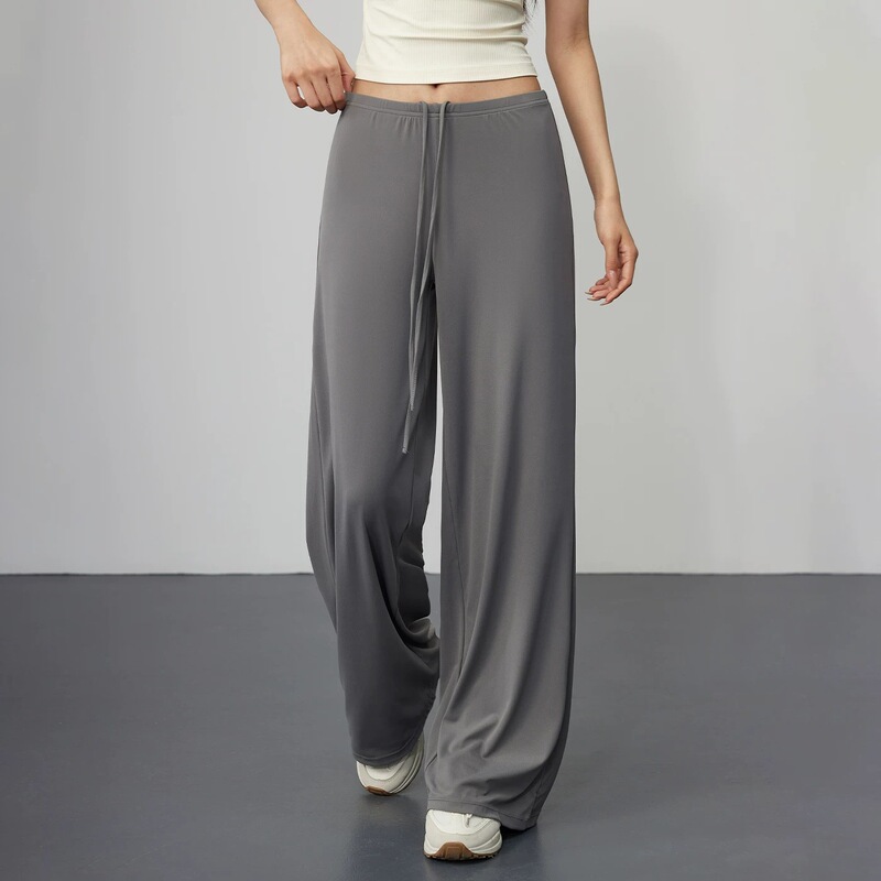 Soft and Comfortable Yoga Pants, Loose and Breathable Sports Wide-Leg Pants, Elastic Waist, Straight-Cut, Drapey Fitness Pants, Cool and Relaxed Style