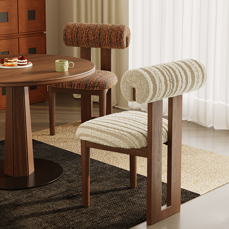 Medieval estilo francés retro madera de cera blanca silla de comedor silla de mesa de comedor casera silla de respaldo suave silla de relajación silla de maquillaje