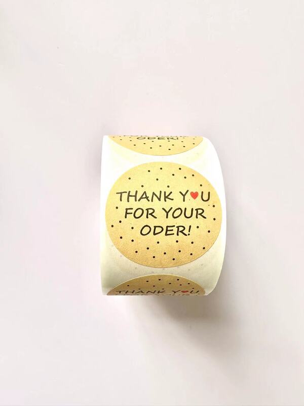 卸売り500貼り/巻きクラフト紙ステッカー感謝シール焙煎プレゼントthank youシールラベル|undefined