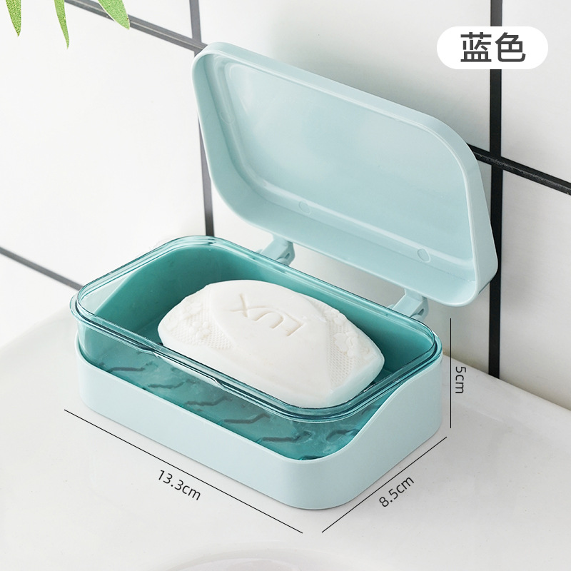 Caja de jabón titular de la luz del hogar de lujo de doble capa de drenaje con agujeros creativo inodoro baño caja de almacenamiento de jabón de viaje