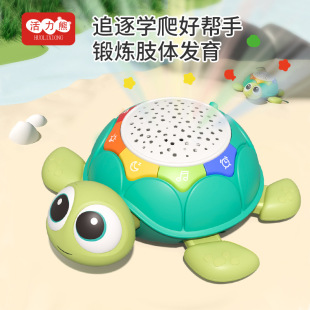 Cross-border children's sound and light comfort and sleep 6 months baby learn crawling music turtle 0-1 year old baby toy puzzle