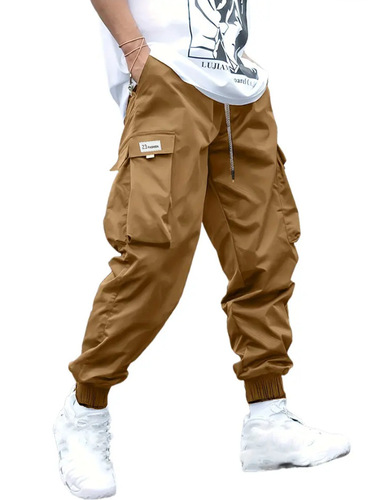 Large size overalls autumn Japanese fashion brand men's casual pants, multi-pocket, young and loose leg straps