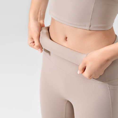 NS Bare Skin No Embarrassing Line Five-Piece Pant High-Waisted Peach Butt Pocket Yoga Pants Women's Exercise Fitness Running Shorts