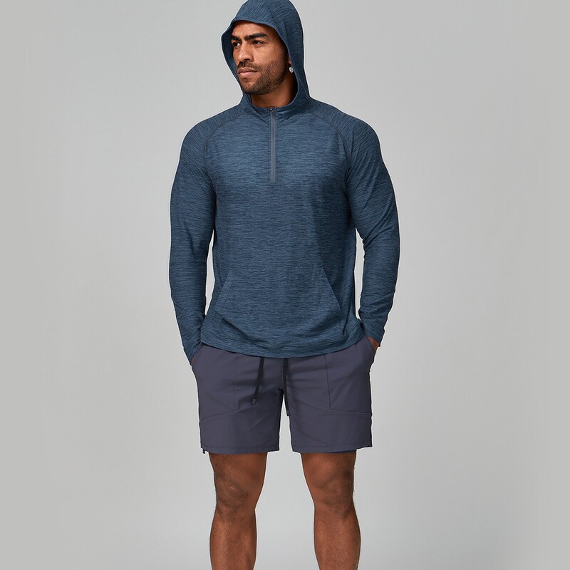 Cross-Border Men's Quick-Drying Fitness New Running Training Hooded Long-Sleeved Skin-Friendly Outdoor Hiking Jacket 1173-2 Cross-Border Men's Quick-Drying Fitness New Running Training Hooded Long-Sleeved Skin-Friendly Outdoor Hiking Jacket 1173-2