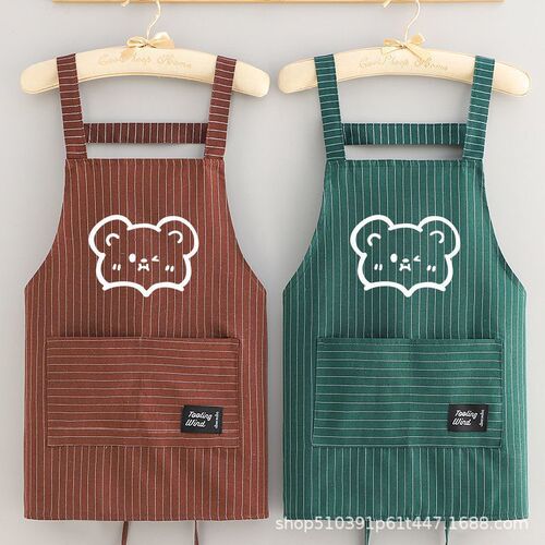Apron short strap sleeveless kitchen home use comfortable breathable large pocket stain-resistant cover-up trendy vertical item bestseller