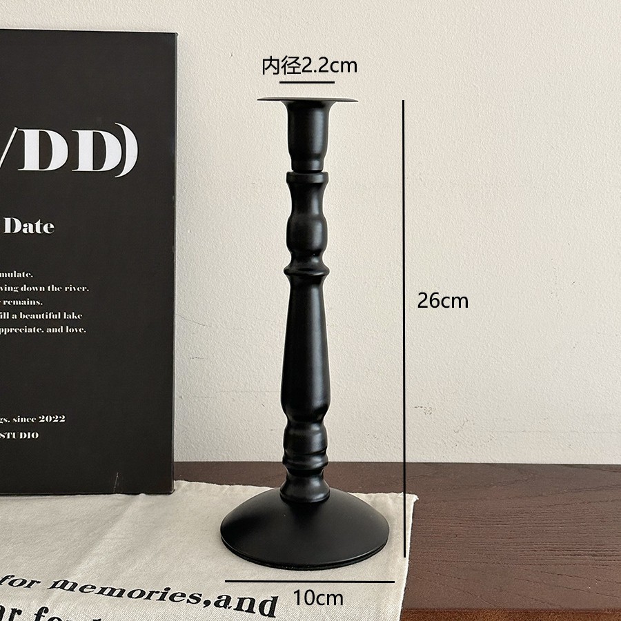 Cross-border ins retro americano candelabro de hierro forjado atmósfera decoración de mesa de comedor columna romana candelabro largo