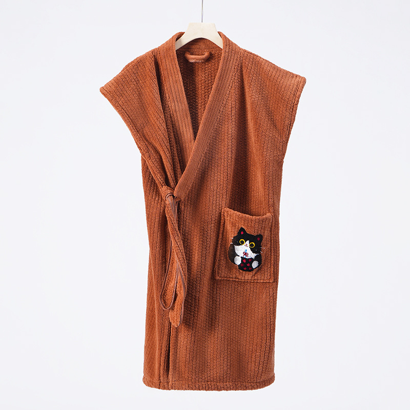 커피캣 반팔-브라운