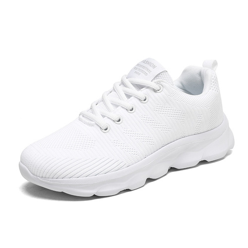 Leisure white women's shoes 2025 spring breathable mesh running shoes lightweight soft sole comfortable sports shoes