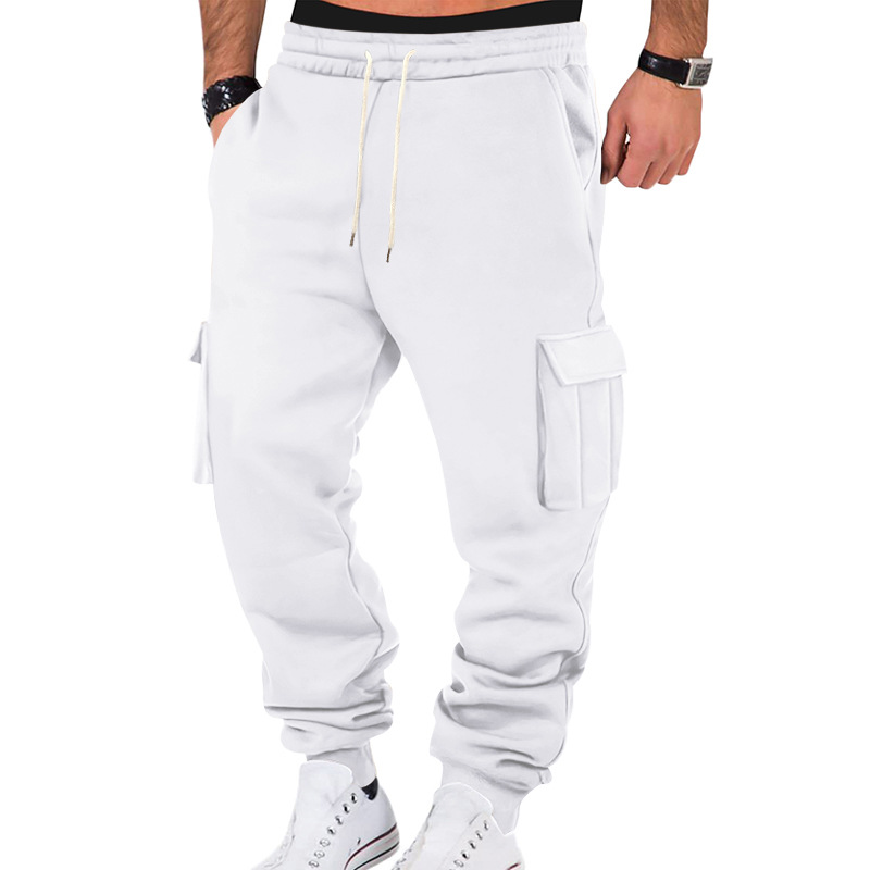 Transfronterizo otoño-invierno pesado americano pantalones de trabajo hombres transfronterizos de lana de bolsillo de bolsillo de bolsas deportivas casuales piernas pantalones de pila
