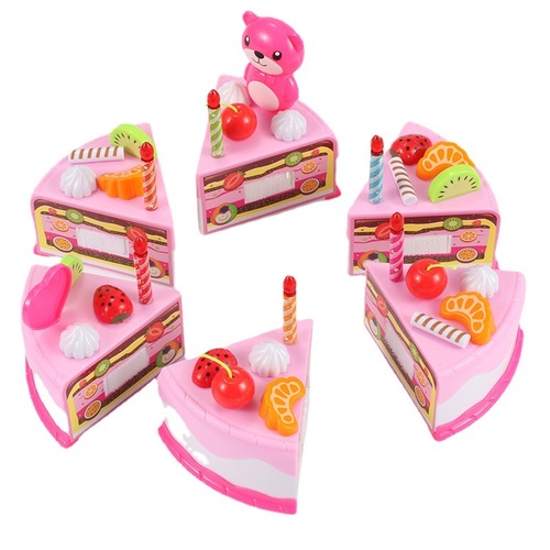 Children's play house simulation educational kitchen birthday cake toy baby fruit cut fun DIY creative gift