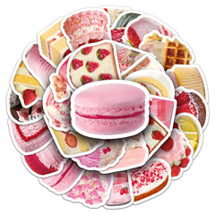 50枚インスタ风ケーキデザートステッカーcarton stickerグルメdiy手帐携帯ケース装饰