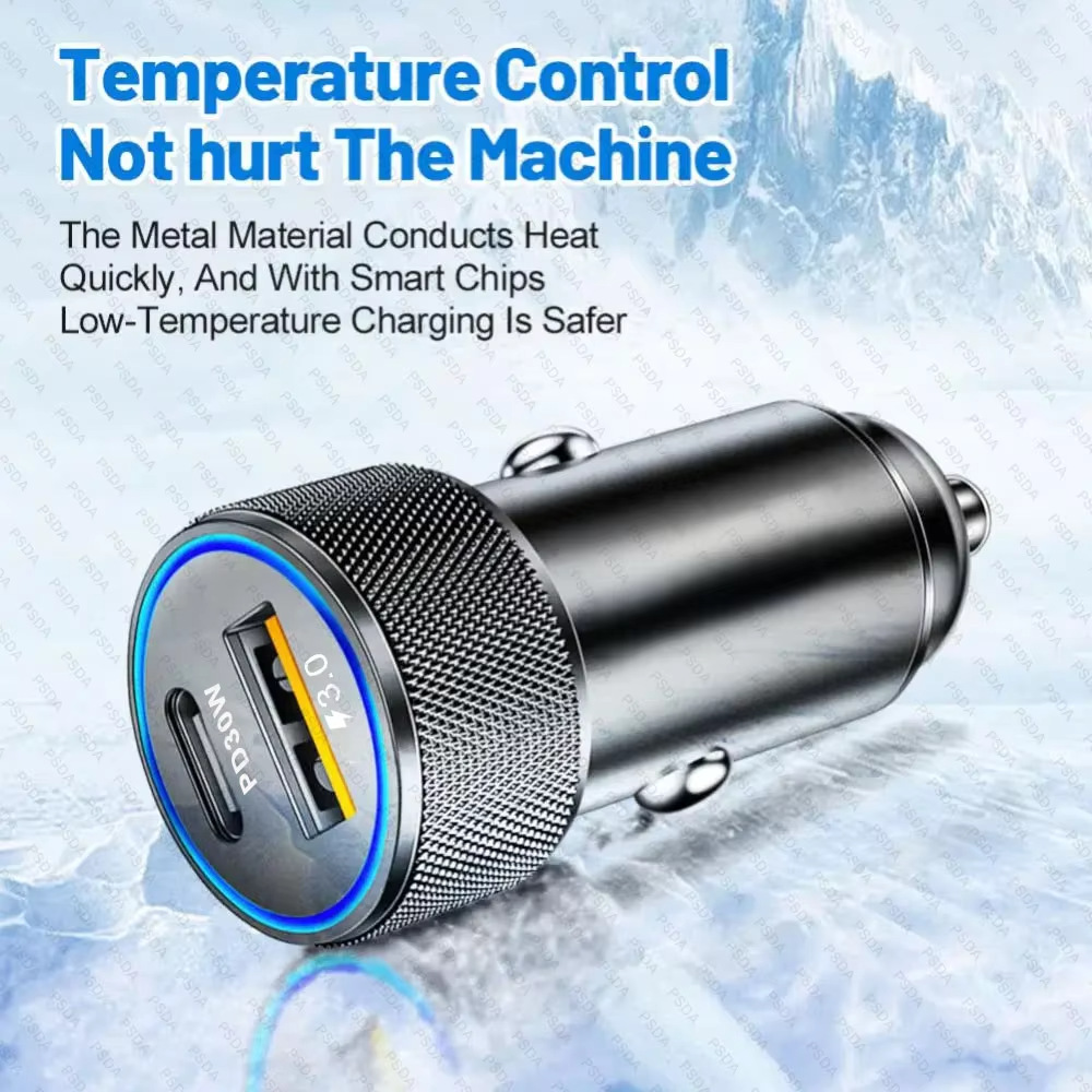 Cross-Border Hot-Selling 48W Qc3.0 Pd30W Car Fast Charger with Dual Ports