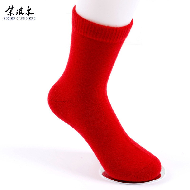 Inner Mongolia Wool Elastic Men's and Women's Socks Warm Knitted Pure Couple Mid-Calf Socks Winter Small Stove