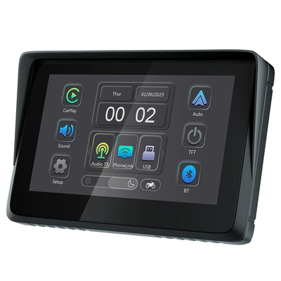 Hot Selling 5inch Motorcycle Navigation Dual Bluetooth Smart Motorcycle Carplay Waterproof Touch Screen Portable Navigator (Car Convenient GPS Navigation) - q5s-motorcycle-navigation-black