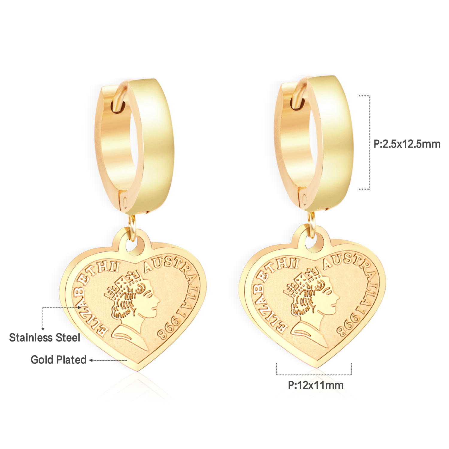 14g Weight Rhinestones Inlay Material Drop Earrings Classification 1 Pair Quantity Street Occasion Stainless Steel Material Triangle, Round, Heart Shape Pattern Women'S Gender Fashion Style Fashion Triangle Round Heart Shape Stainless Steel Rhinestones Drop Earrings 1 Pair 1