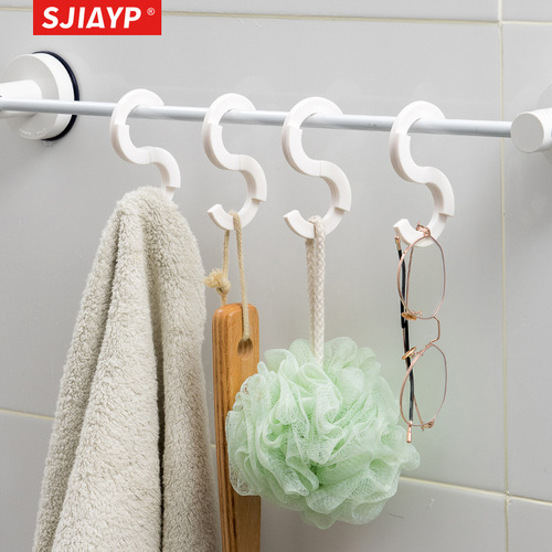 Japanese multifunctional S-shaped hook wardrobe bathroom crossbar hook car chair back hook coat and hat storage creative buckle