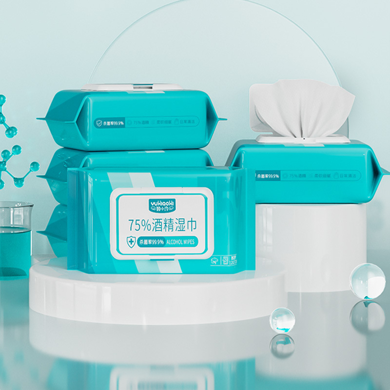 酒精湿巾大包80抽批发消毒湿纸巾75%特价家庭集体一次性消毒