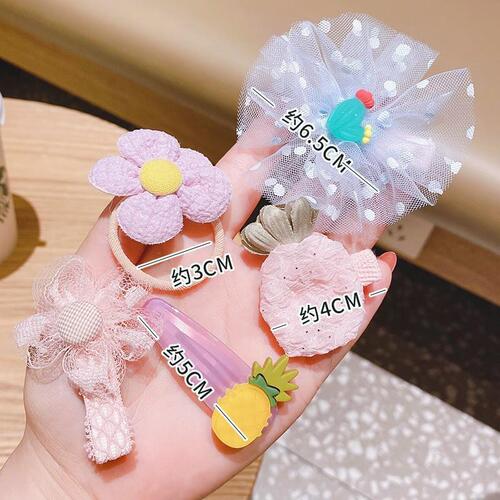 Korean children's hair clip, mesh lace, cute baby clips, children's butterfly knot, flower hair accessories, non-irritating hairpins, princess headbands