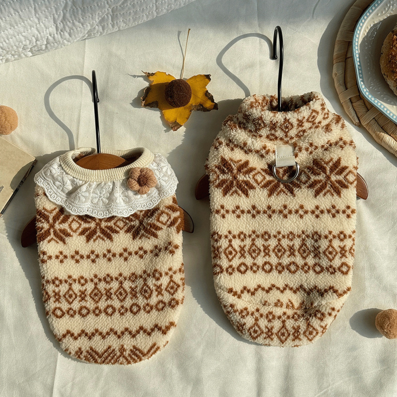 Autumn and Winter Pet Warm Thickeneded Vest Ethnic Style Dog and Cat Turtleneck Clothes Small Size Dogs Bichon Teddy Sweater Autumn and Winter Pet Warm Thickeneded Vest Ethnic Style Dog and Cat Turtleneck Clothes Small Size Dogs Bichon Teddy Sweater