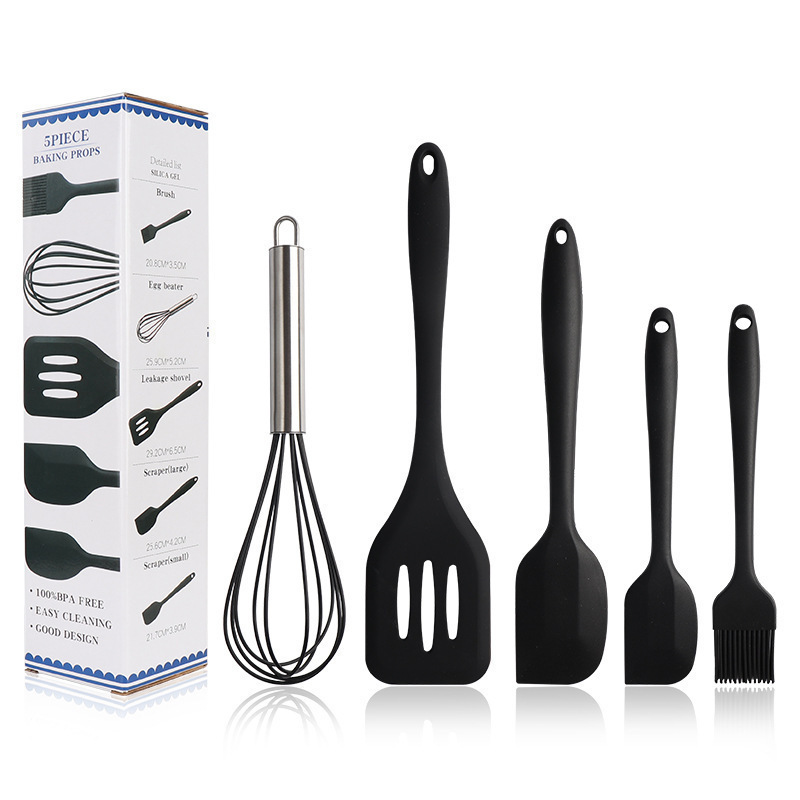 Spot juego de silicona de cinco piezas para hornear herramientas de cocina juego de cinco piezas de utensilios de cocina antiadherentes juego de cinco piezas de raspador