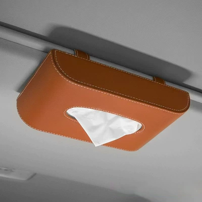 Hanging In-Car Tissue Box | Car tissue box/set - hanging-brown