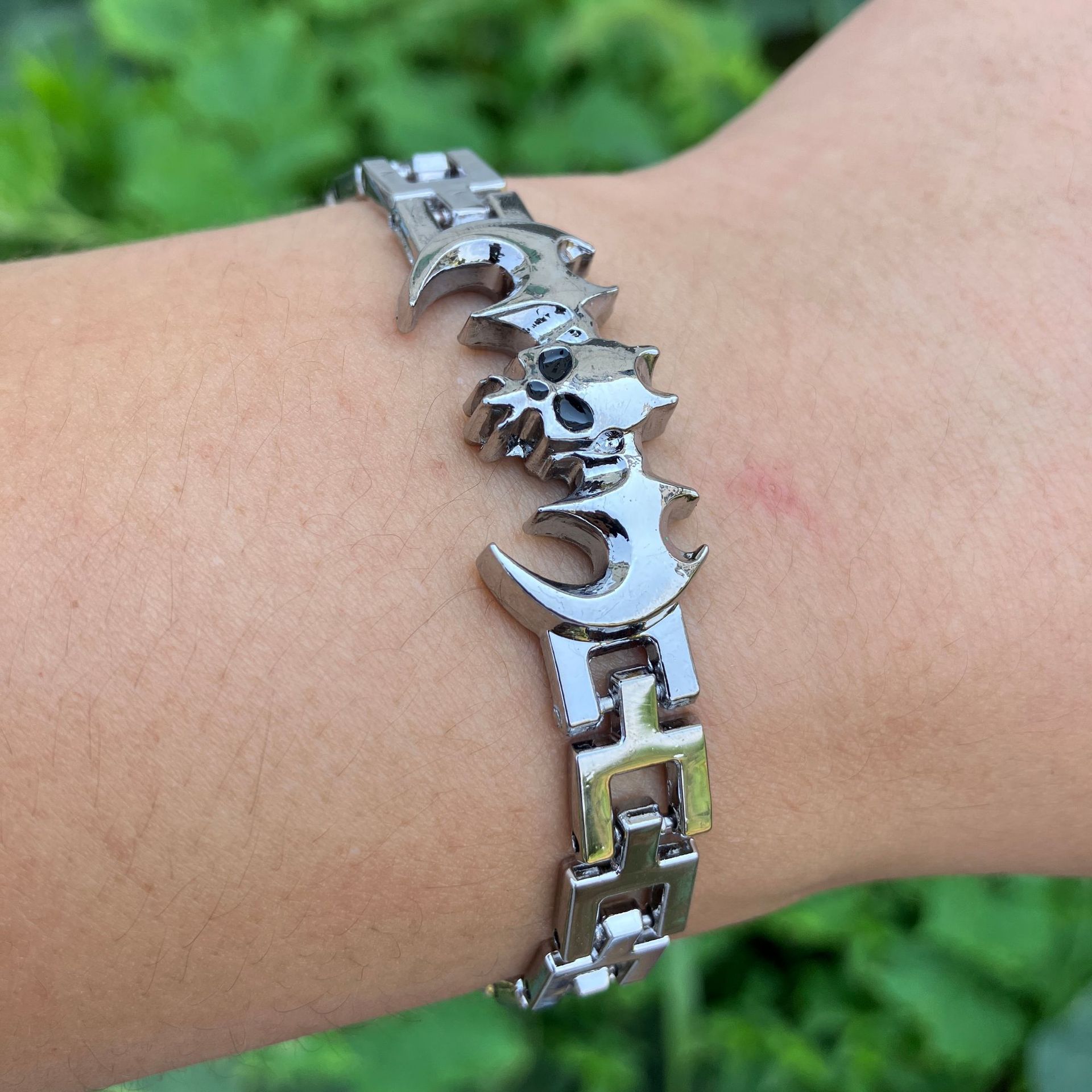 20g Weight Bracelets Classification Alloy Chain Material Chain Chain Type 1 Piece Quantity Daily, Street Occasion Alloy Material Geometric Pattern Unisex Gender Punk, Streetwear Style Punk Streetwear Geometric Alloy Chain Chain & Link Bracelets Wholesale 3