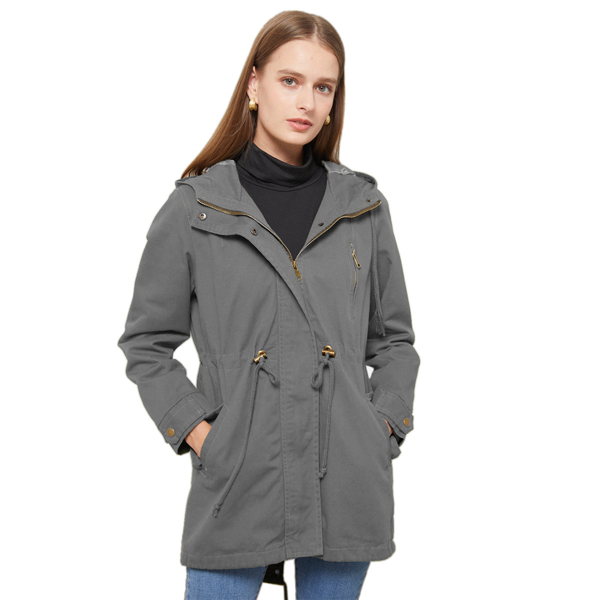 Cappotto casual da donna primaverile e autunnale, abito da donna sottile in tinta unita sciolto_voghion.com