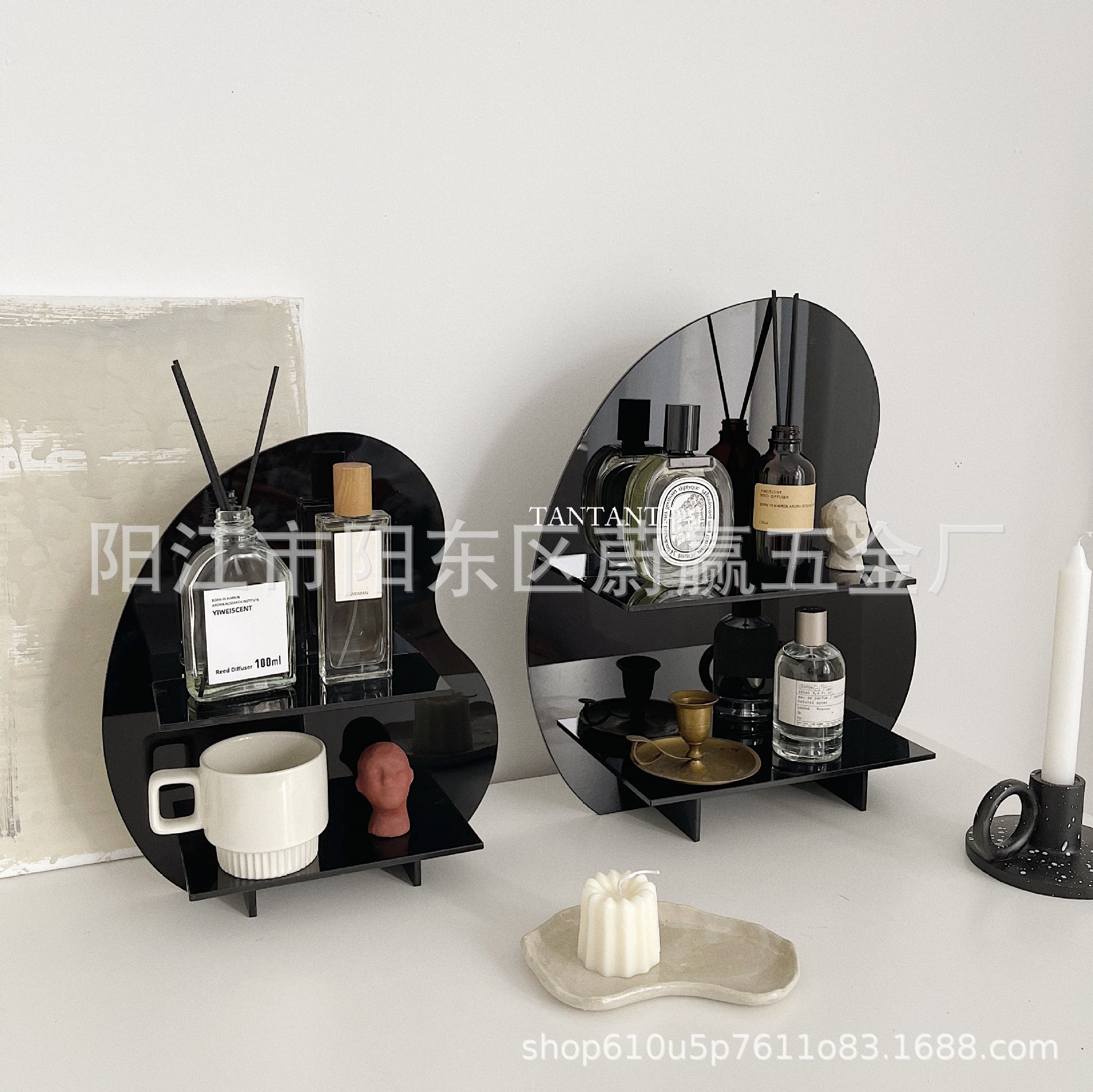 INS acrílico escritorio Bean almacenamiento rack Navidad aromaterapia cosméticos almacenamiento decoración Corea del Sur chic Decoración