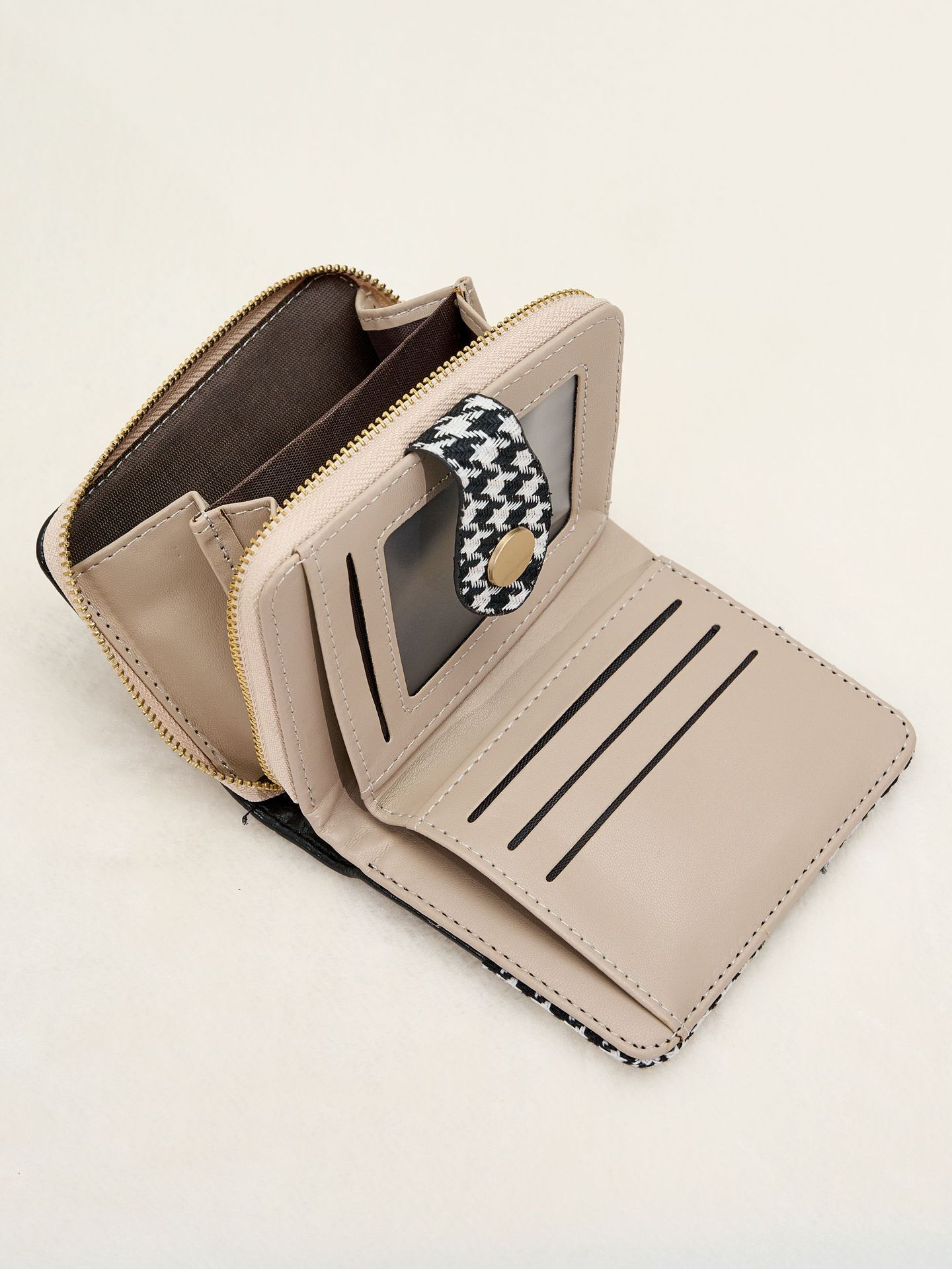 2024 New Korean Style Simple Fashion Small Wallet Women's Short Houndstooth Special-Interest Design Clutch Mini Women's School display picture 2