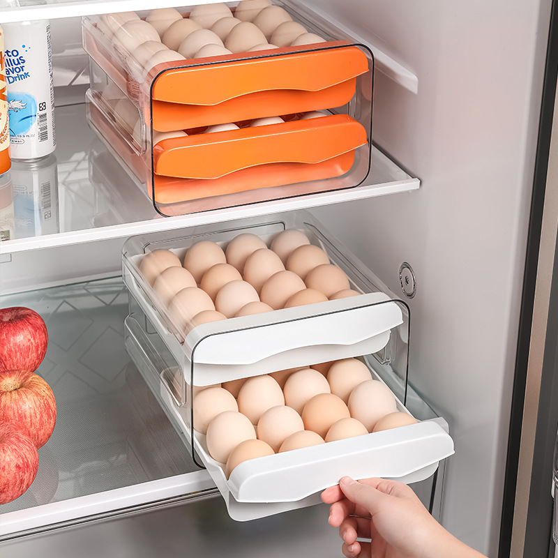 Egg storage box drawer refrigerator food grade egg rack holder dedicated household crisper kitchen organizing artifact