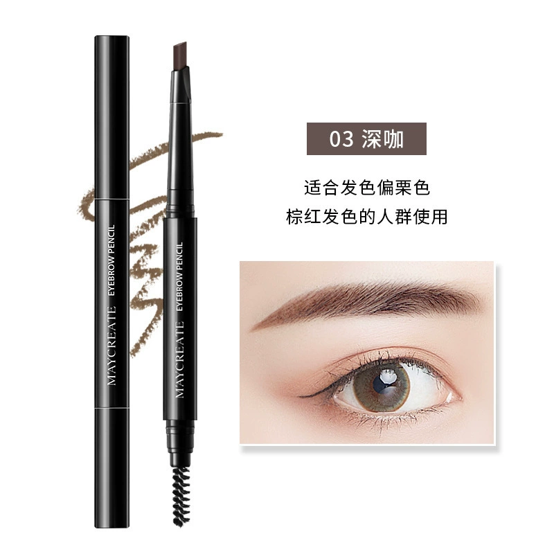 Double-sided eyebrow pencil (MAYCREATE) — waterproof, twist-up, multi-shade 1.5 g, precise filling