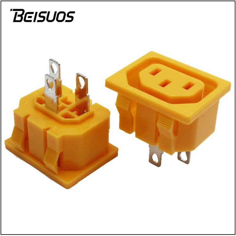 AC电源插座 C13品字母座 IEC卡式品字插座 PDU机柜插座 工业插座