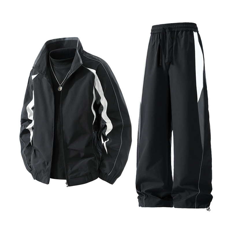 飞顺2025春秋多巴胺男女同款立领外套防风户外休闲套装