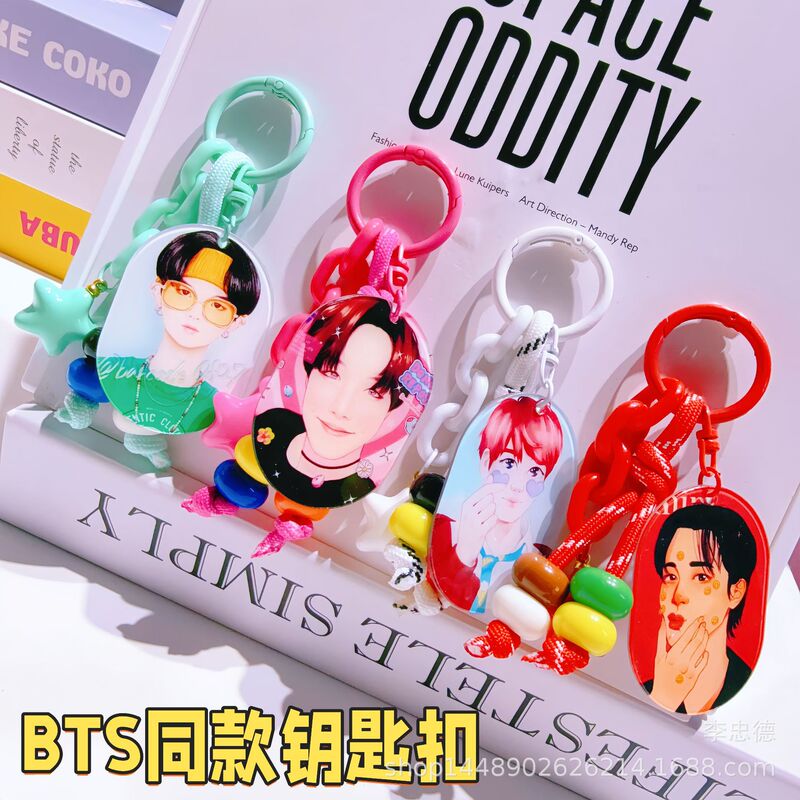 Korean New Merchandise: Bangtan Boys (Bts) Star Min Yoongi, Kim Taehyung, Park Jimin Same Style Bag Charms
