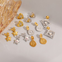 甜美爱心蝴蝶结耳环不锈钢女小众设计感个性钛钢耳饰高级感不掉色