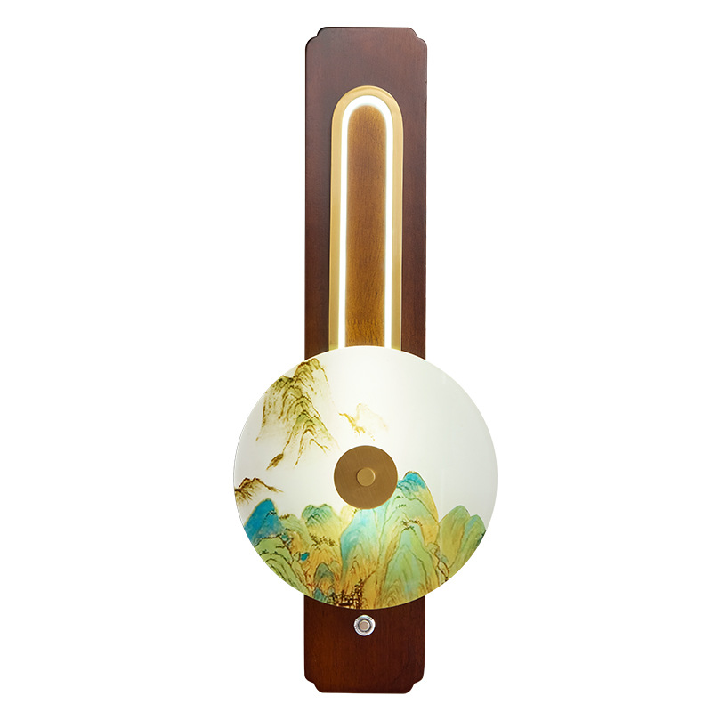 Lámpara de pared del dormitorio nuevo estilo chino atmósfera de madera maciza moderna y minimalista sala de estar fondo pared decoración de cabezal de cama lámpara 523L