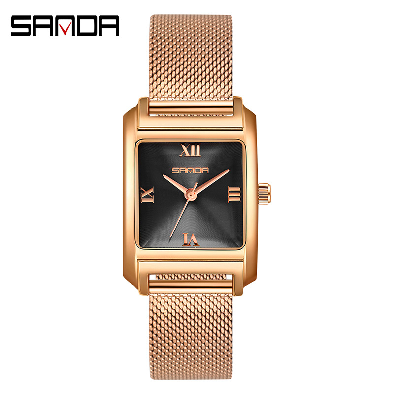 메쉬 벨트 로즈 골드 블랙