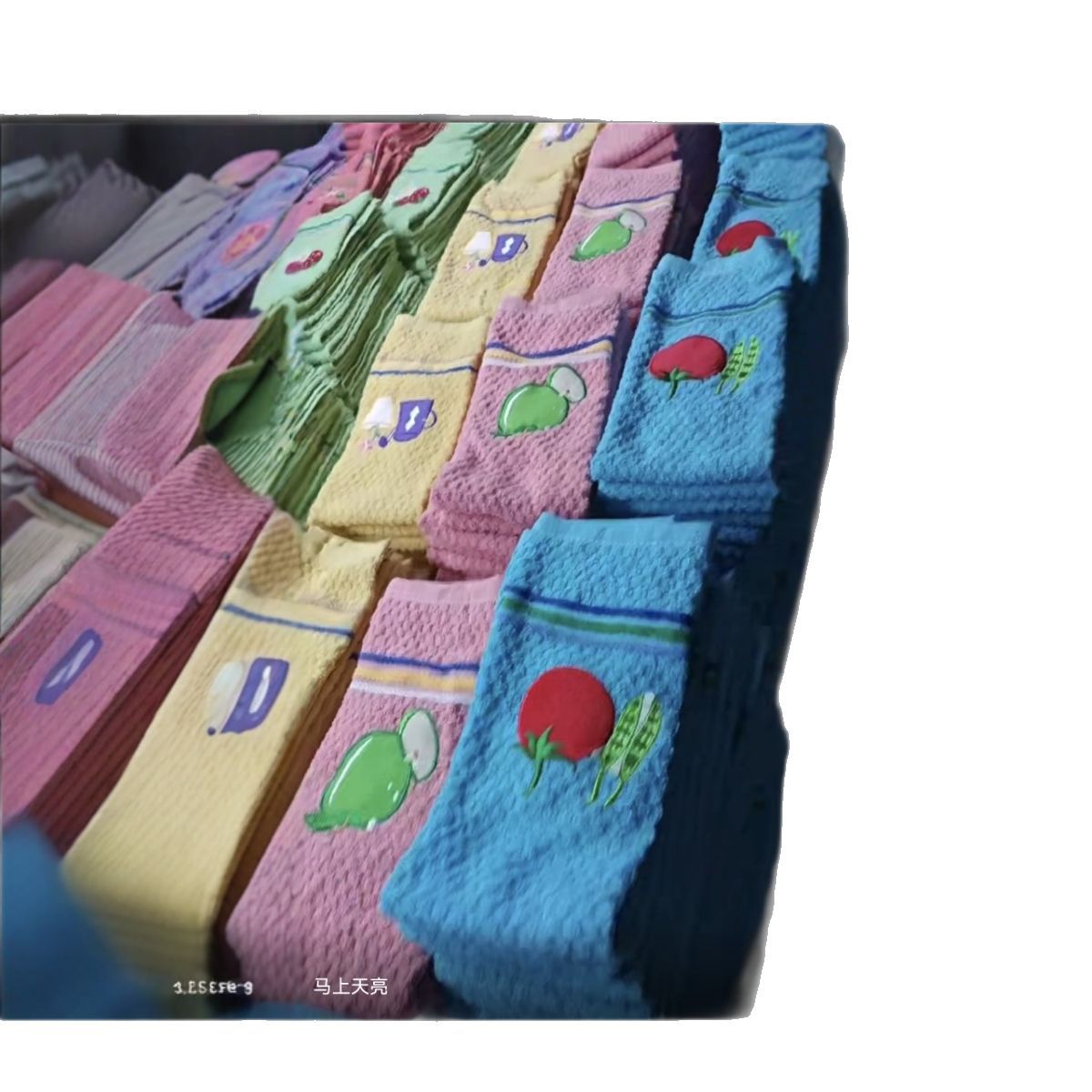 Mayorista transfronterizo comercio exterior especializado pesado engrosado absorción de agua frutas bordadas toallas de té de algodón toallas de taza