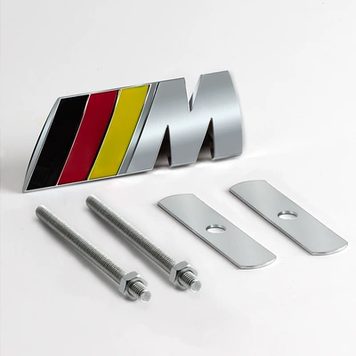 Body sticker Center Grille Standard Car Center Grille - black-and-yellow-bars-with-silver-background-zhongwang-standard-with-screws