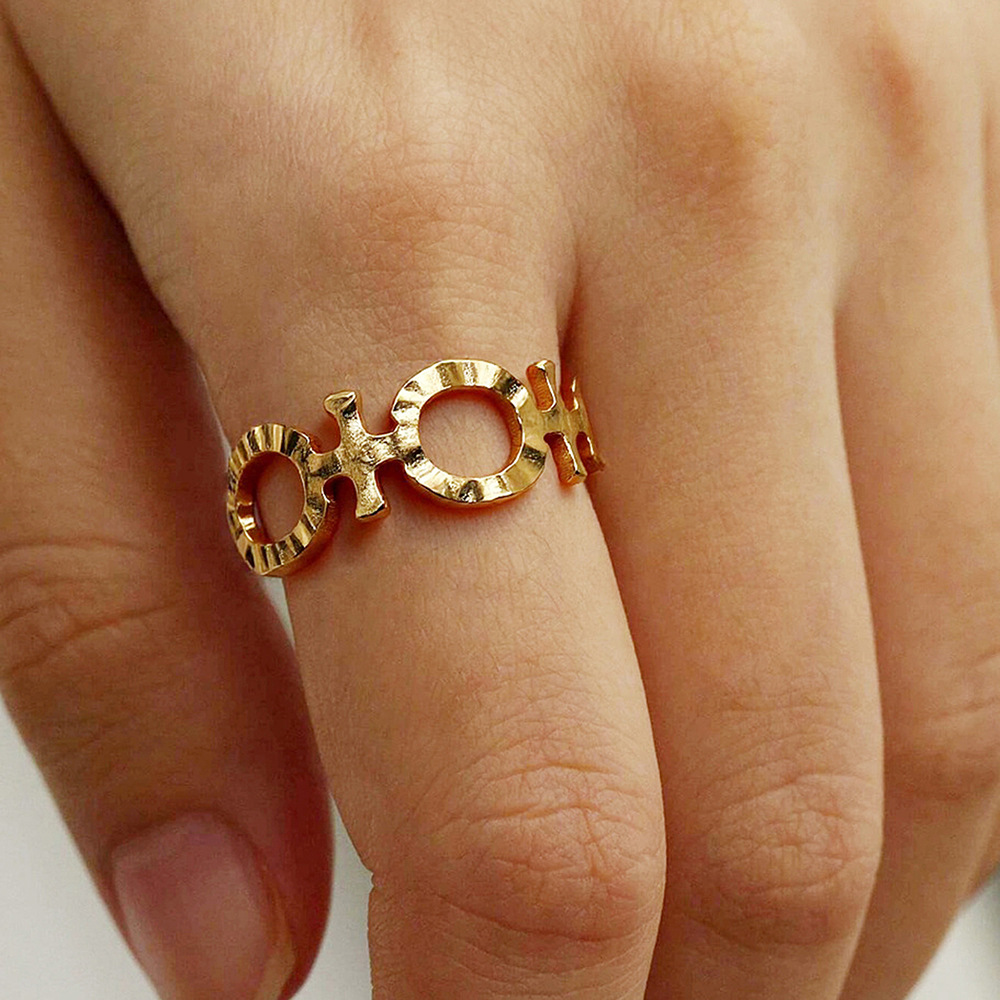 Women's Gender Plating Design Wholesale Jewelry IG Style Modern Style Geometric 304 Stainless Steel Plating Open Rings