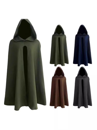 Medieval Cloak Halloween Pirate Witch Open Front Cape Suede Four Colors Western European and American Fantasy Autumn and Winter