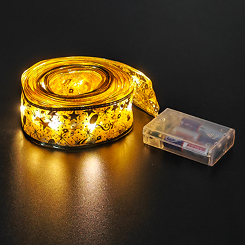 金色彩带+暖白灯