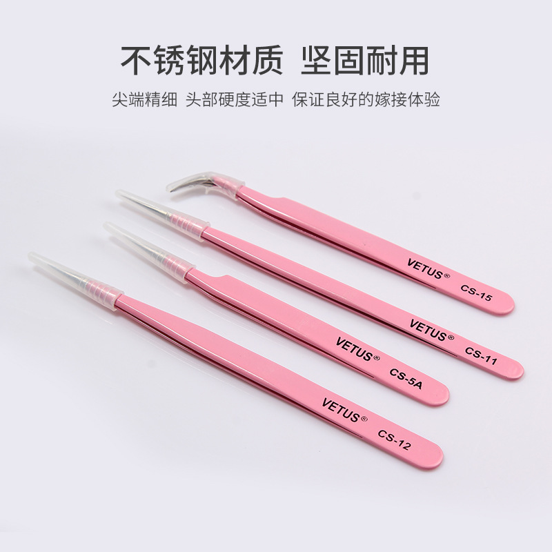 Fábrica de pinzas de injerto de pestañas no magnéticas de alta precisión de acero inoxidable multifuncional pinza de plumas de oro pinza de delfin pinza de pestañas falsas pinzas