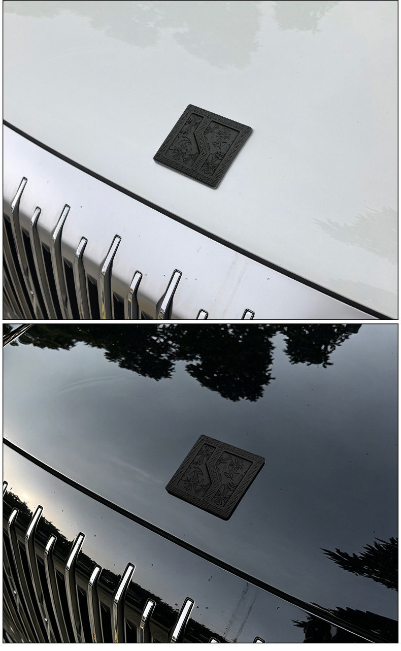 Suitable for Zeekr 9X8X front hood emblem, grille emblem, blackened personalized emblem, Chrome-style metal embossed design