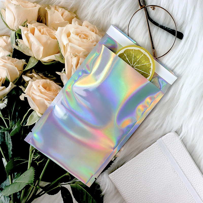 Bolsa de láser autoadhesiva logística expreso bolsa colorida autoadhesiva sobre bolsa de flash joyería bolsa pegajosa bolsa de embalaje de ropa
