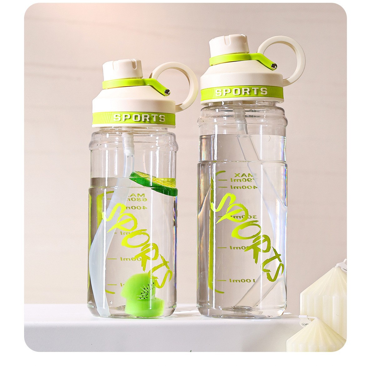 Xinbeidi nueva taza espacial portátil deportiva de gran capacidad portátil hervidor de agua taza de plástico taza de calibración taza de agua de estudiantes