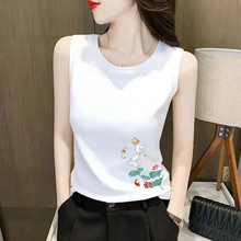 背心女内打底白色上衣女士夏季夏小吊带新款白色短款无袖穿潮