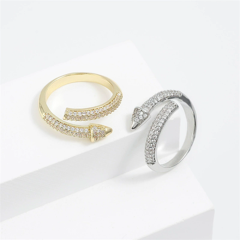 Arrow, one size zirconium, ring, universal accessory, European style, for import, wholesale